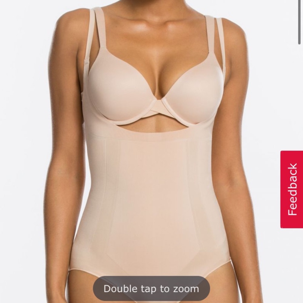 NWT Spanx open bust panty body suit